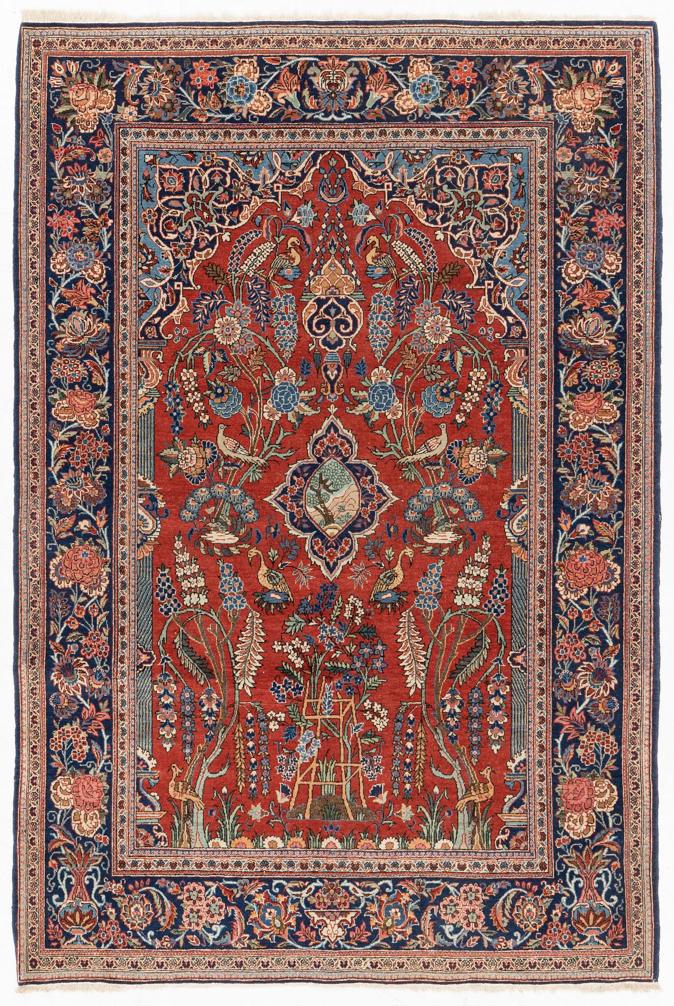 A semi-antique Kashan rug, approximately 200 x 134 cm.