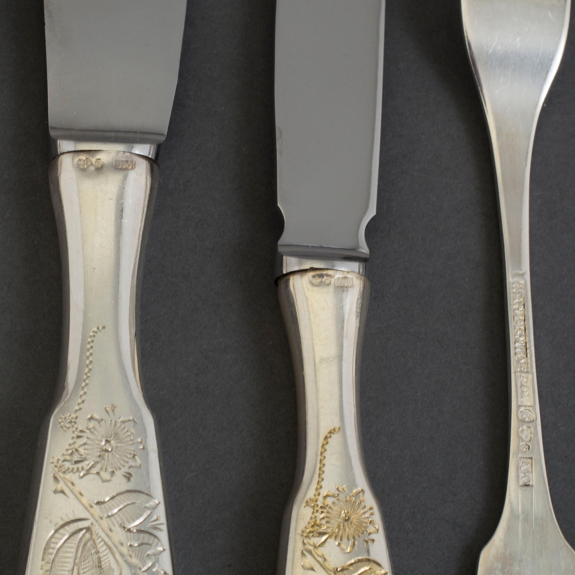 72 pcs of silver cutlery, 1970's.