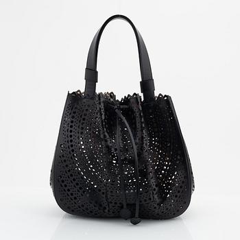 Alaïa, A black leather bag.