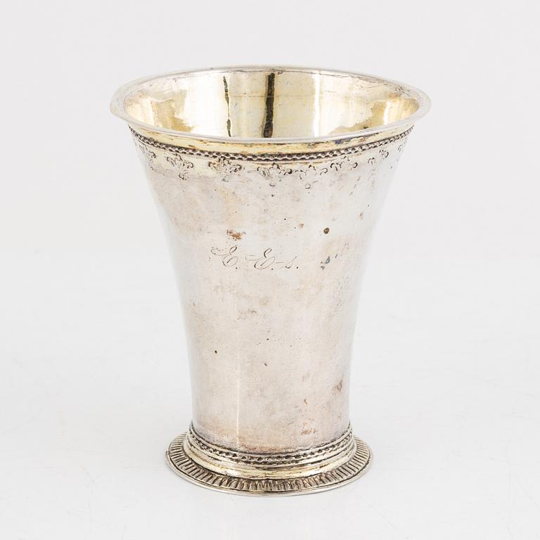 A Swedish silver beaker, mark of Thomas Beckman the younger, Örebro (active 1727-1759 (1772)).