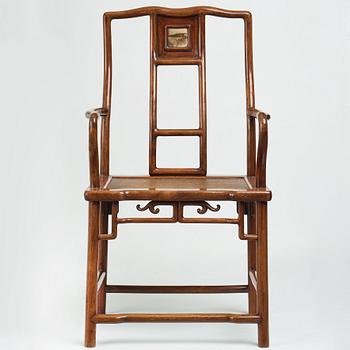 KARMSTOL, hardwood. Troligen sen Qingdynasti.