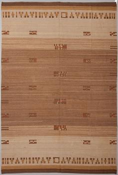 384. Impi Sotavalta, IMPI SOTAVALTA, A 1930s Finnish flat weave carpet for Kiikan Mattokutomo. Circa 358x244 cm.