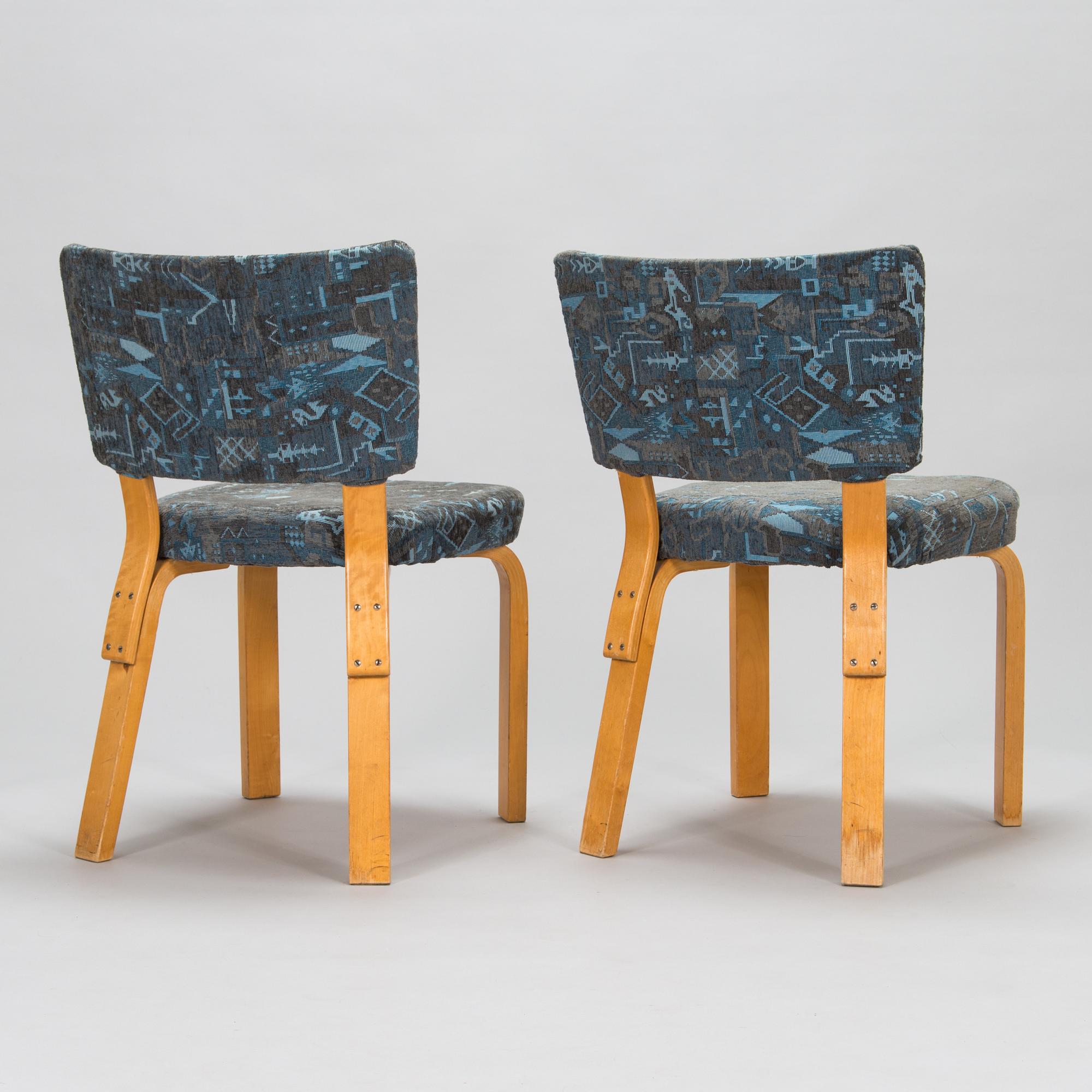 Alvar Aalto, tuolipari, malli 62, O.Y. Huonekalu- ja Rakennustyötehdas A.B. 1900-luvun puoliväli.