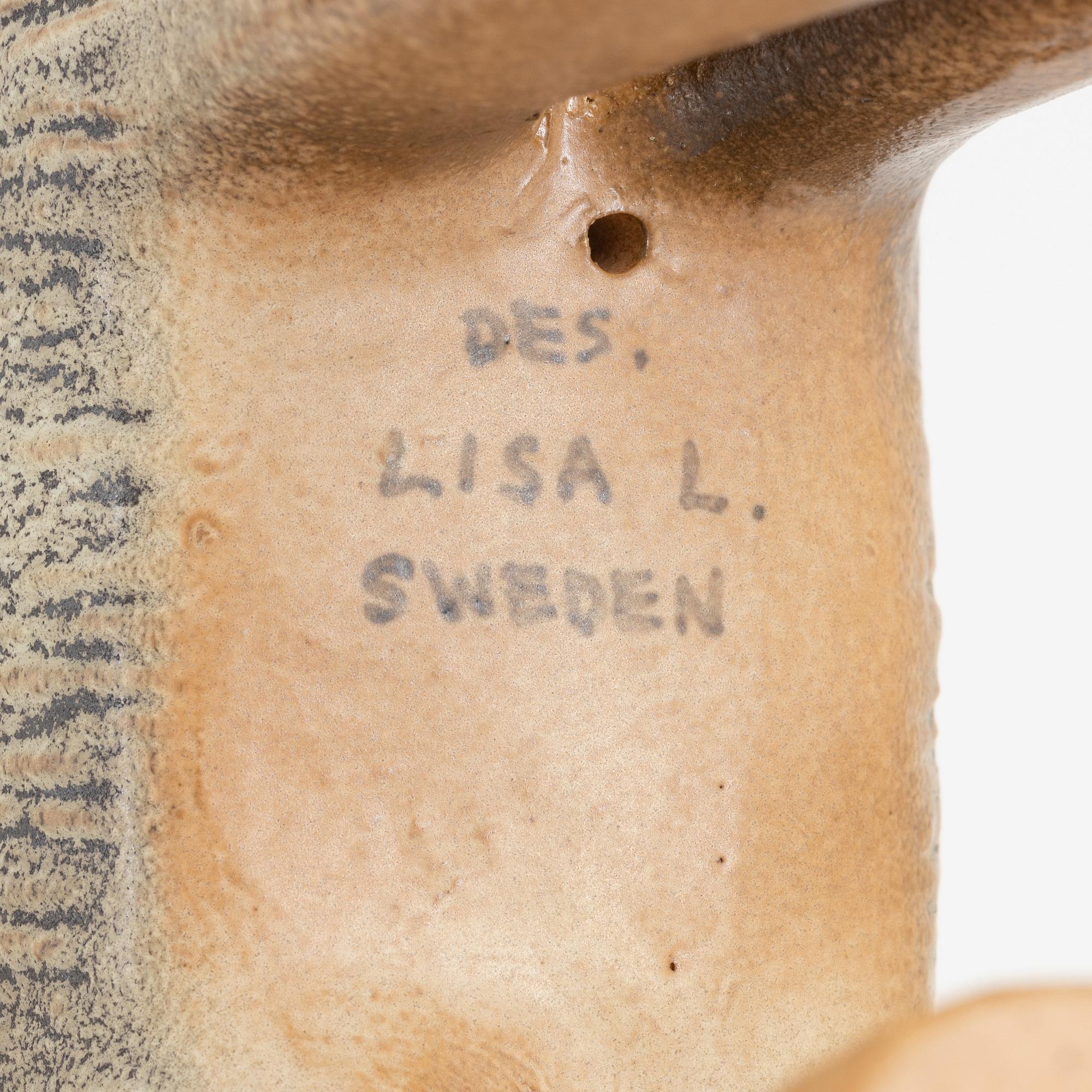 Lisa Larson, two stoneware figurines of reindeers, Gustavsberg.