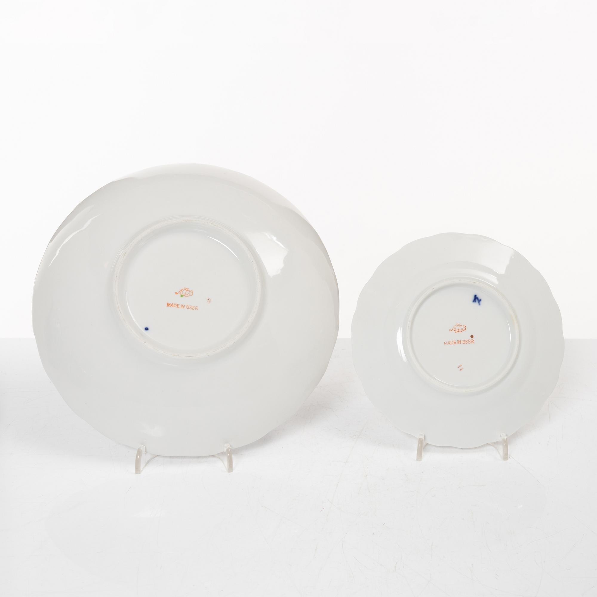 A 35-piece 'Cobalt Net' porcelain  Lomonosov, Soviet Union.