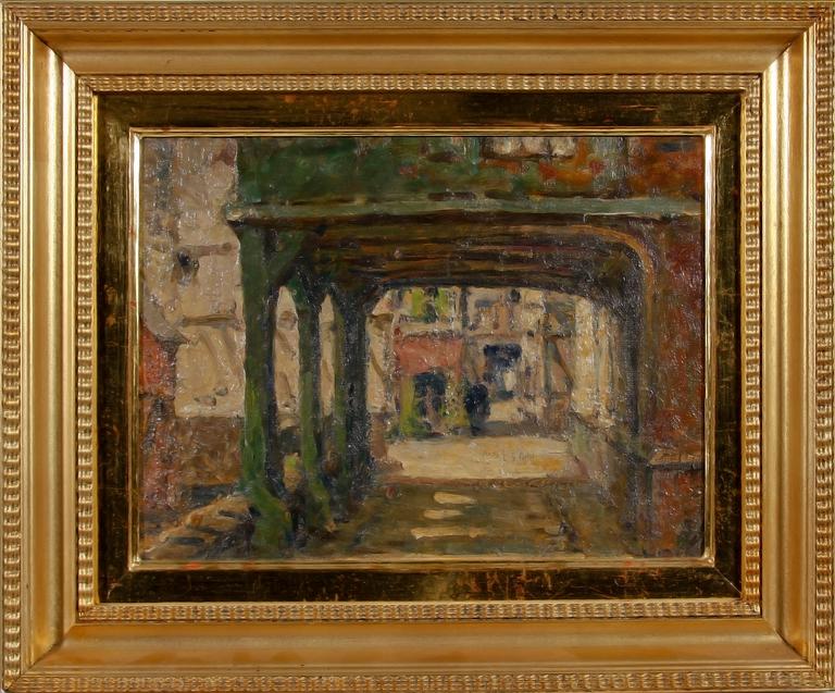 OKÄND KONSTNÄR, olja på pannå, osign.