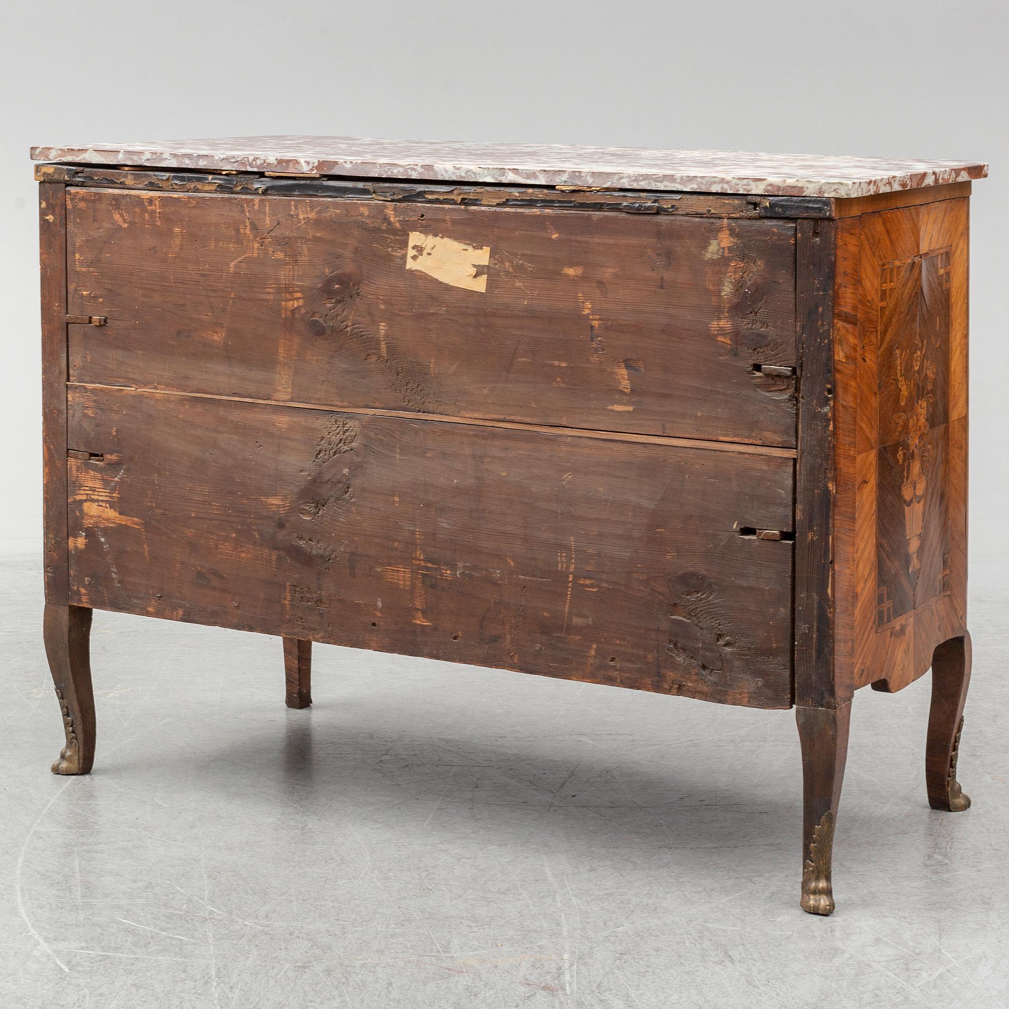 A French chest of drawers, mid 18th Century.