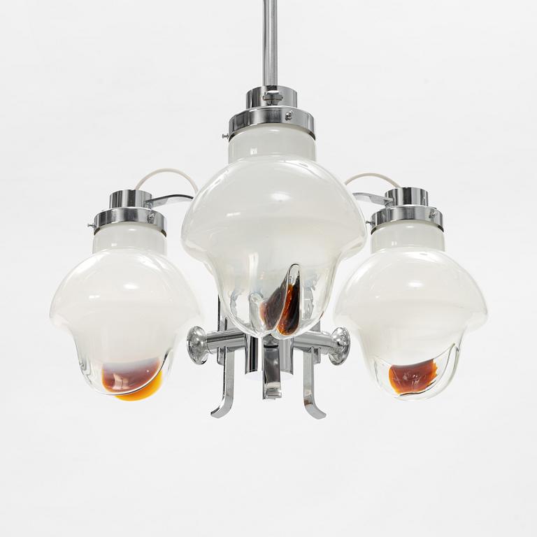 A ceiling lamp, Mazzega, Murano, Italy, 1970's.