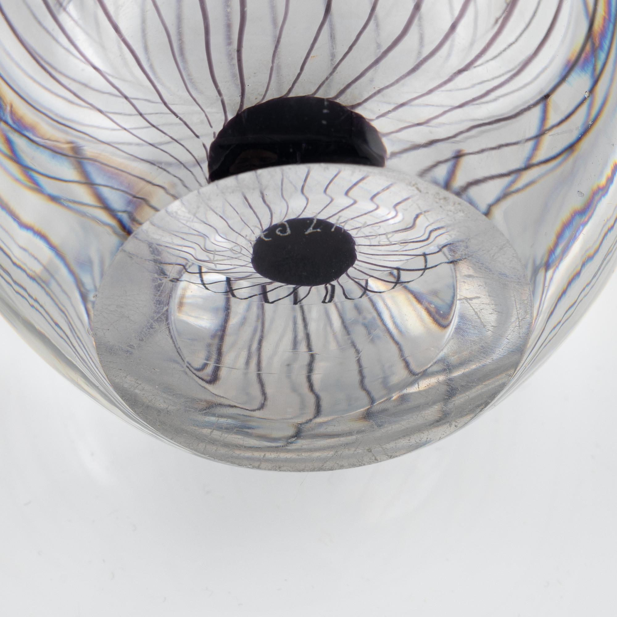 Vicke Lindstrand, four glass vases, Kosta.
