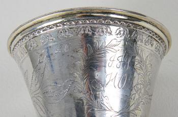 BÄGARE, silver, Daniel Poppelman (1745-1764/1771). Gävle.