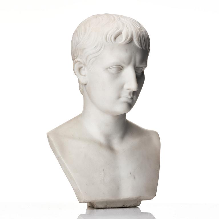 A presumably Italien 19th century bust of emperor Augustus (65 B.C - 14 A.D).