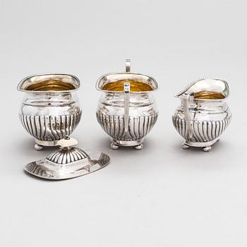 Kahvi- ja teekalusto, 5 osaa, sterlinghopeaa, Emile Viner, Viner's Ltd, Sheffield Englanti 1957.