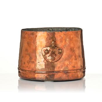 A copper cauldron from Gustav III:s household, dated 1788.