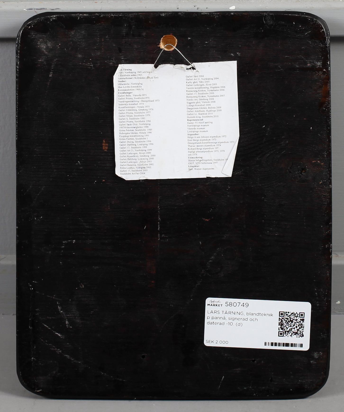 LARS TÄRNING, blandteknik p pannå, signerad och daterad -10.