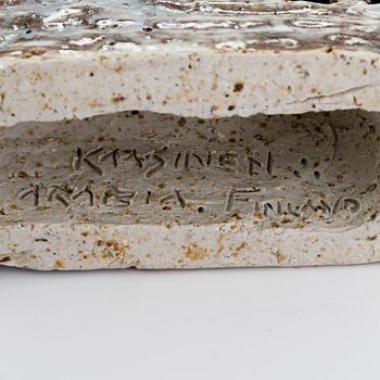 TAISTO KAASINEN, ljusstake/skulptur, stengods, signerad Kaasinen Arabia Finland.