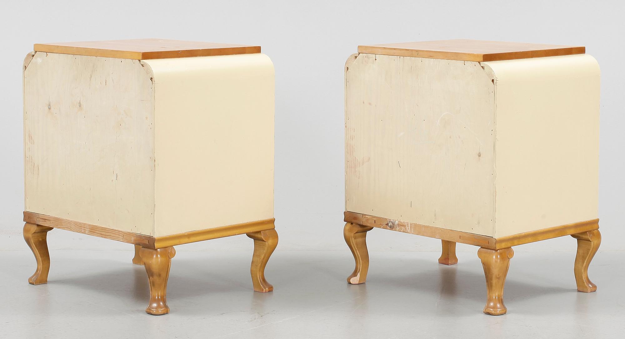 SÄNGBORD, ett par, art déco, 1900-talets andra kvartal.