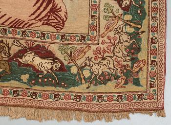 SEMI-ANTIQUE TABRIZ FIGURAL. 203,5 X 143,5 cm.