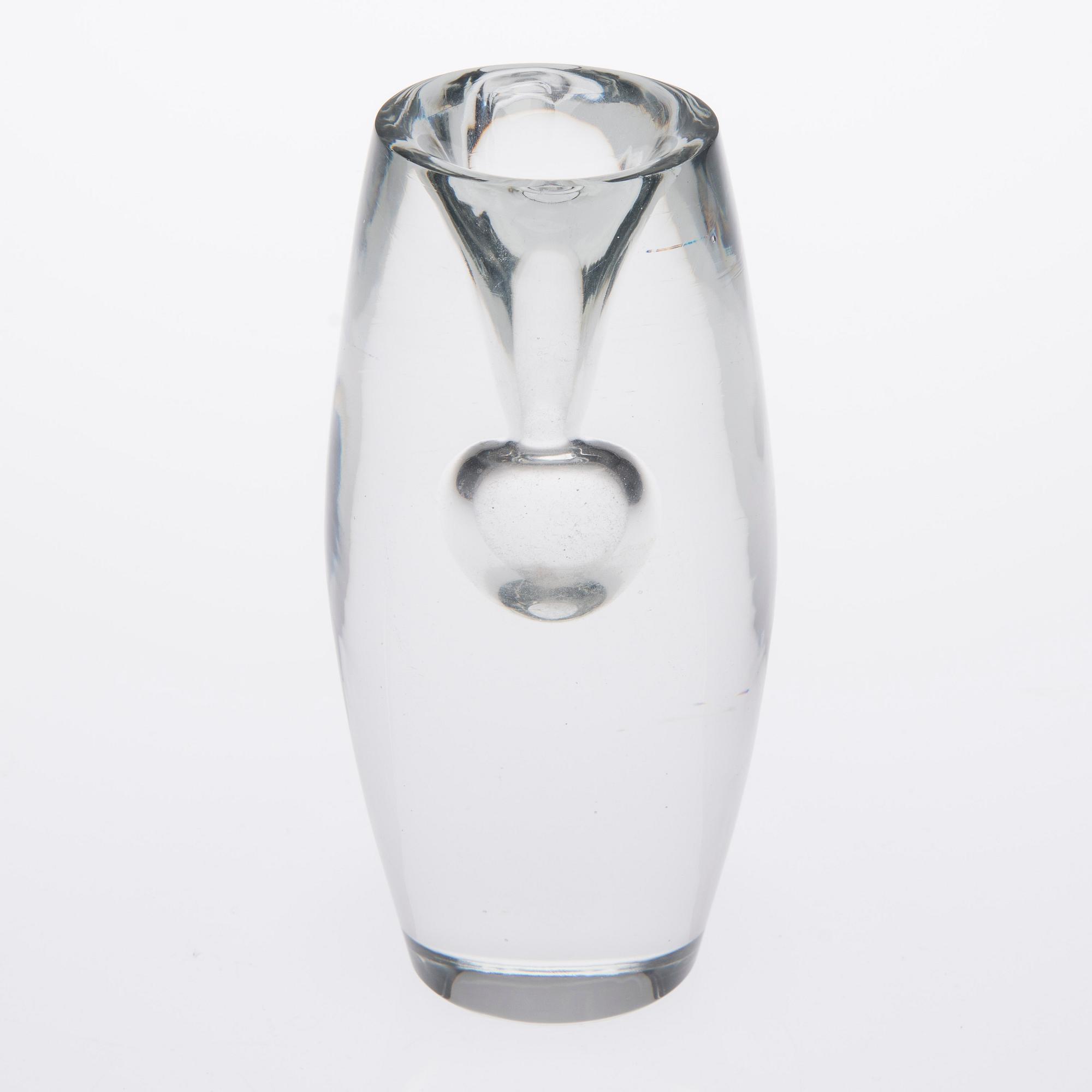 GLASSKULPTUR / VAS, glas, "Tokio", signerad Tapio Wirkkala Iittala -55.