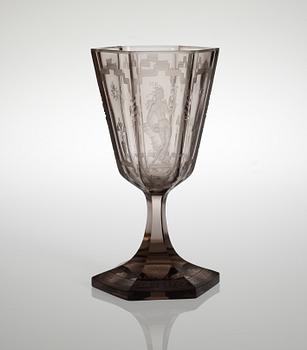 A Swedish glass vase, marks of Simon Gate , Orrefors 1929.