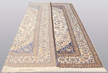 A carpet, Nain part silk, 361 x 262 cm.