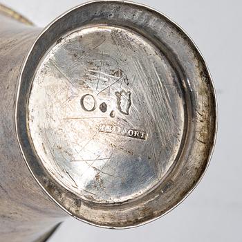 Two Swedish silver beakers, 18th century.