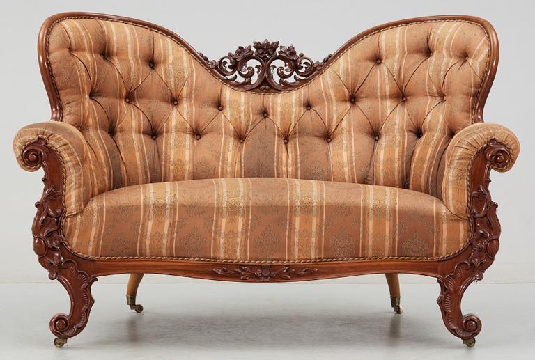 SOFFA, nyrokoko, 1850-60-tal.