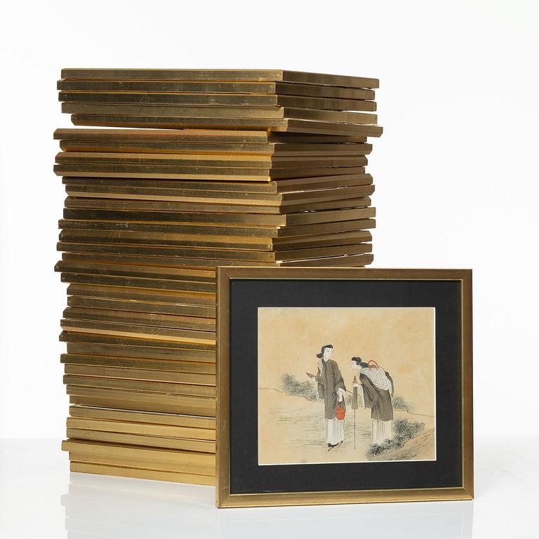 Unidentifed artist, 37 watercolours, China, 20th century.
