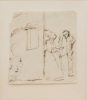 CARL AUGUST EHRENSVÄRD, osignerad tuschteckning.