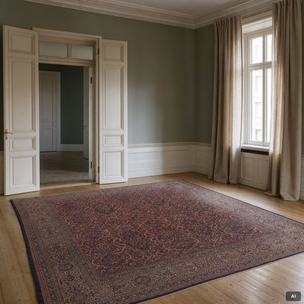 An oriental carpet, c. 425 x 305 cm.