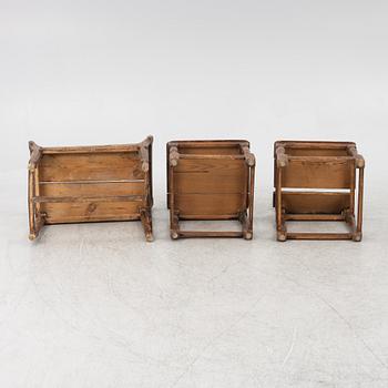 Stolar, ett par, samt bankett, 1700-tal.