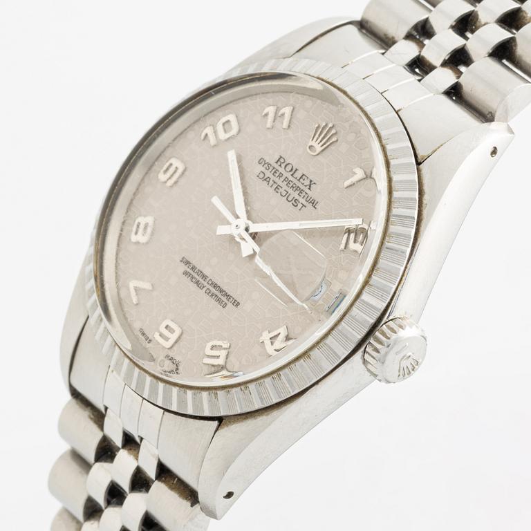 Rolex, Oyster Perpetual, Datejust, "Cream Jubilee Dial", Chronometer, armbandsur, 36 mm.