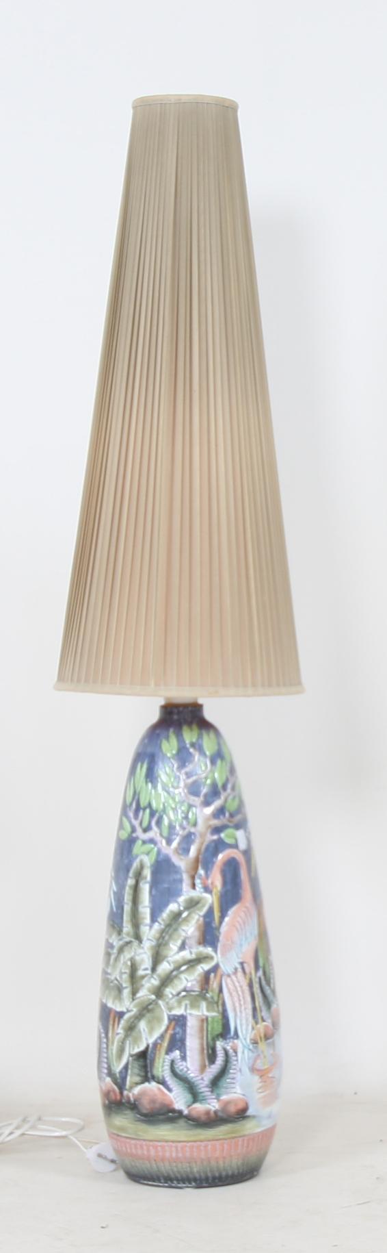GOLVLAMPA, glaserat lergods, Alingsås Keramik, 1900-talets tredje kvartal.