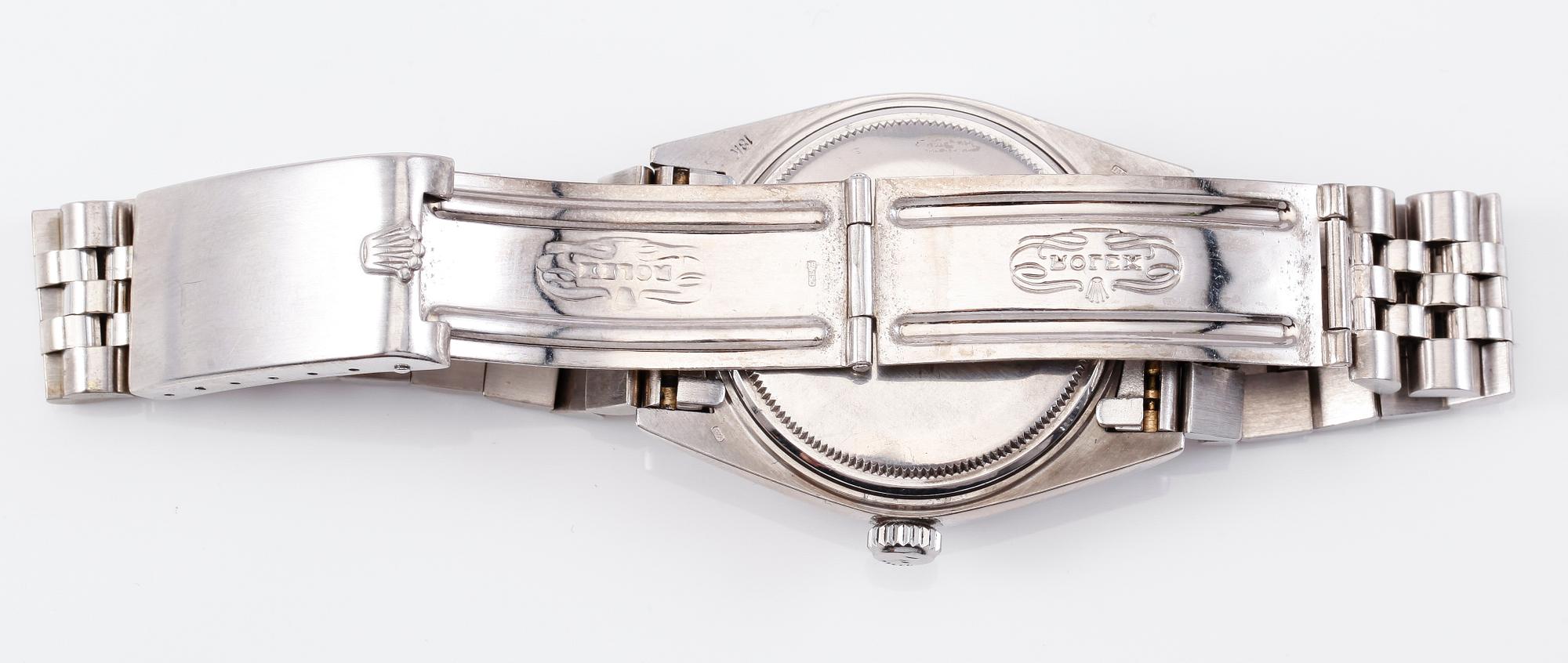 ARMBANDSUR, Rolex Oyster Perpetual Datejust, Superlative Chronometer, Herrur, 18K vitguld med urtavla i lapis lazuli.