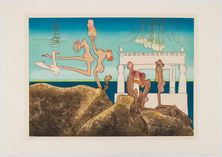 Roberto Matta, mapp med 10 st färgakvatinter, 1975, signerade med blyerts 30/125.