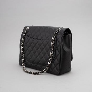 Chanel, a black caviar leather 'Double Flap Bag Jumbo', 2011.