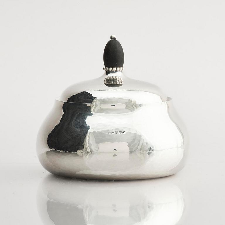 Georg Jensen, a sterling silver three-piece coffee set, Copenhagen, Denmark, after 1945, design no 80B and 80C.