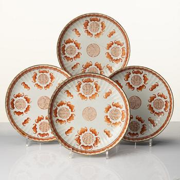 A set of four dishes, Qing dynasty, 19th century.