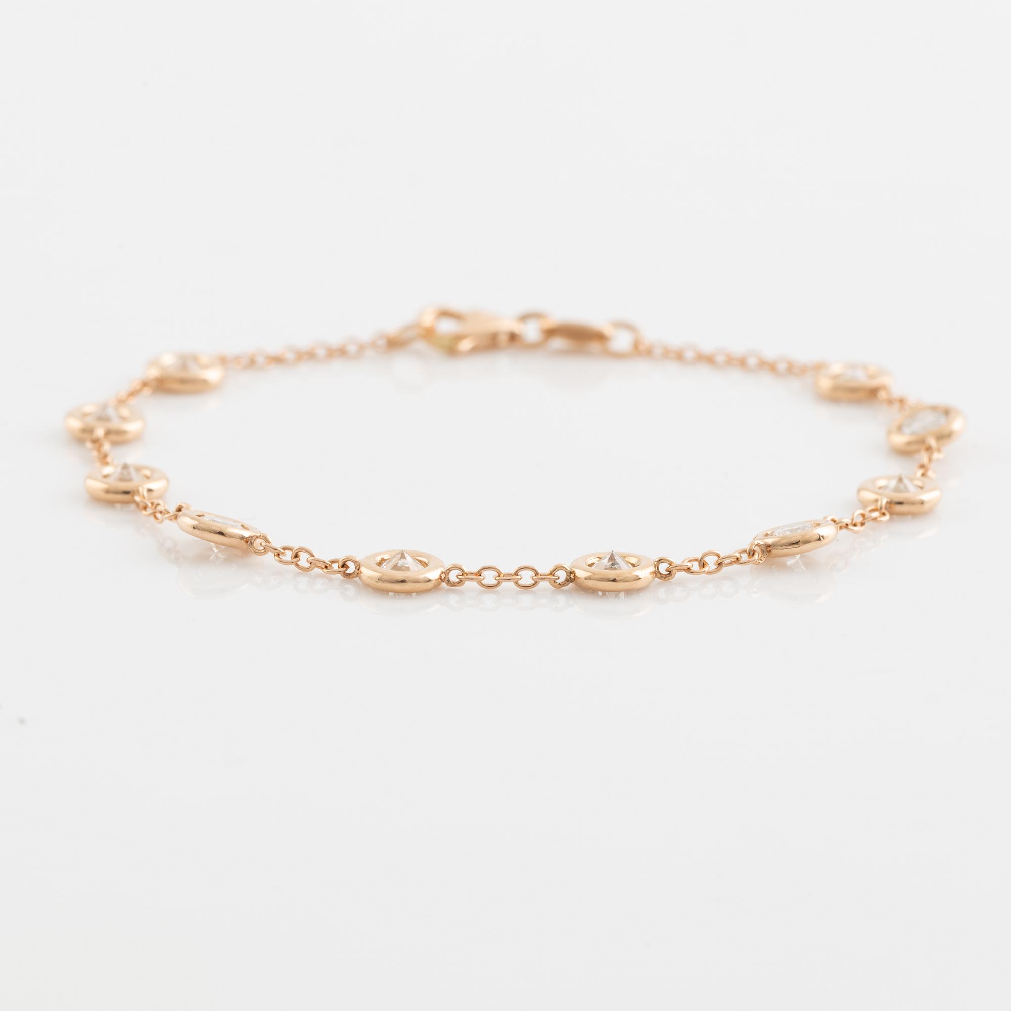 Brilliant cut diamond bracelet.