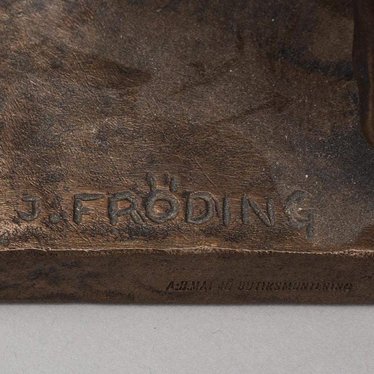 JONAS FRÖDING, brons, signerad.