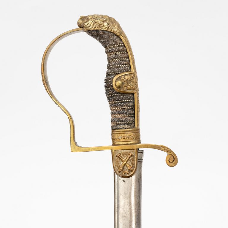 Sabel, tysk, för officer, 1800-talets slut, med balja.