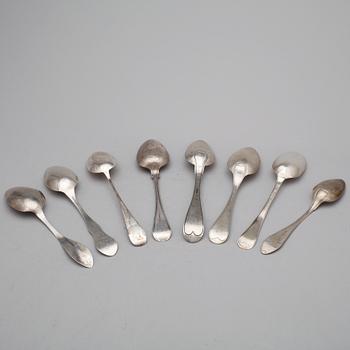 MATSKEDAR, 17 st, silver, bland annat Johan Lindbom, Visby, 1779. 1700-, 1800- samt 1900-tal. Total vikt ca 755 gram.