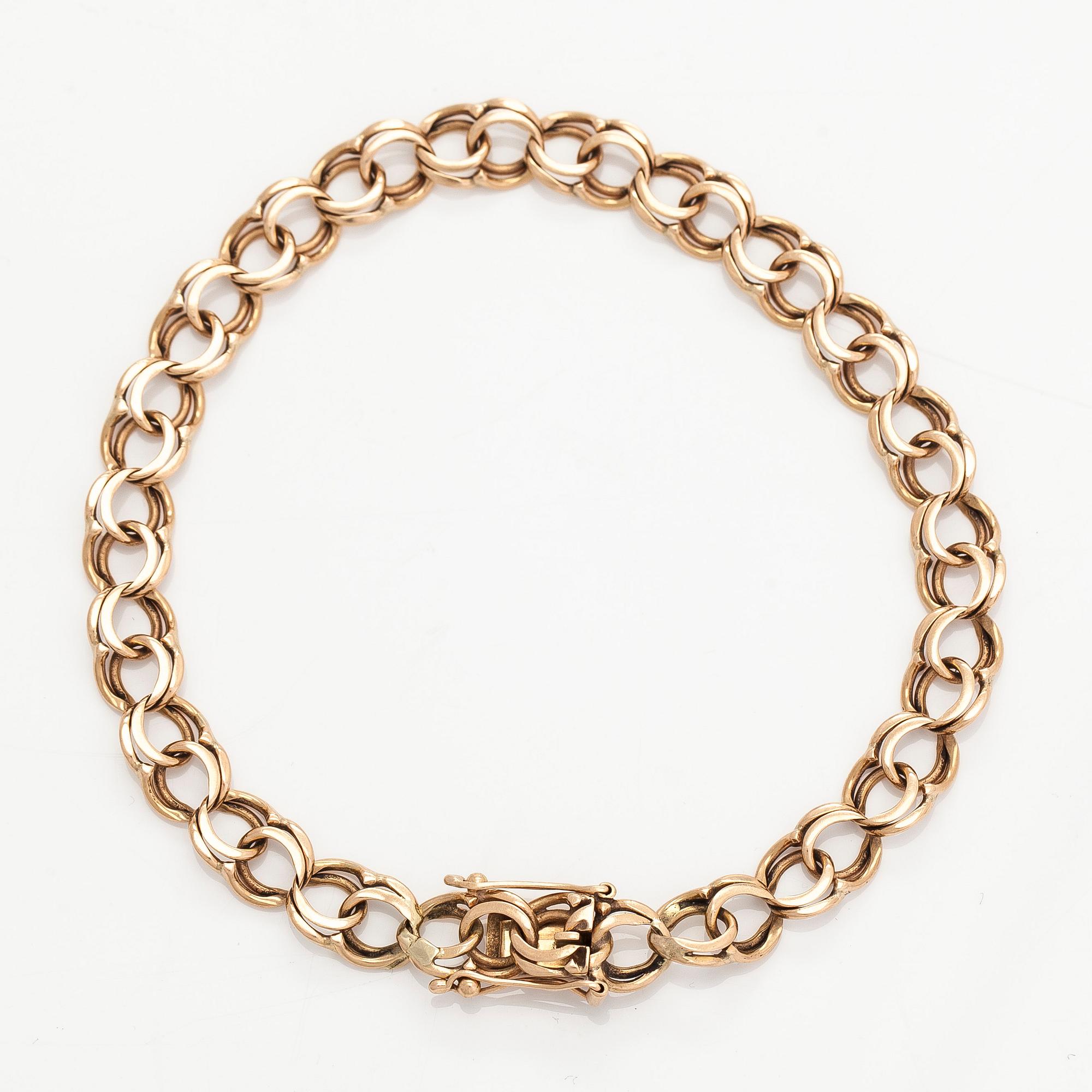 Rannekoru, Bismarck-ketju, 14K kultaa, suomalaiset leimat 1975.