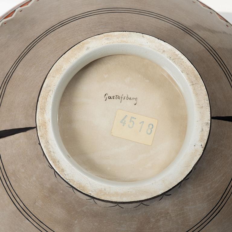 August Malmström, A creamware bowl, Gustavsberg, 1870s.