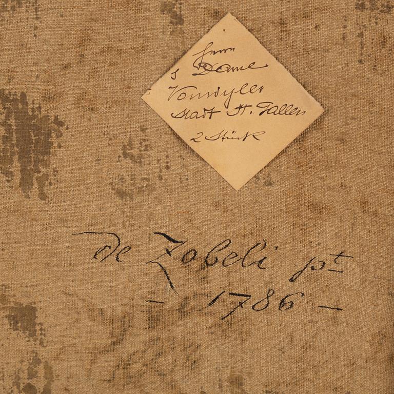 OIDENTIFIERAD KONSTNÄR, olja på duk, bär signatur atergo samt daterad atergo 1786.