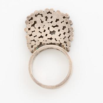 Cecilia Johansson, a bracelet, a ring, and a pair of earrings, silver, Gothenburg 1964 and 1965.