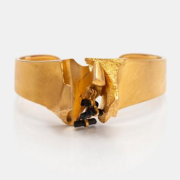 Björn Weckström, A 14K gold bracelet "Ultima thule" with tourmalines. Lapponia 1974.