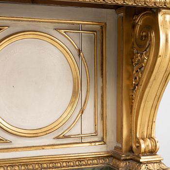 A Swedish late Empire giltwood and marble console, 1830's/40's.