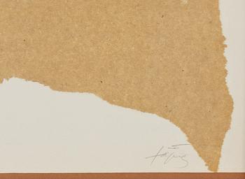 Antoni Tàpies, carborundum & collage, 1972, signed 13/75.