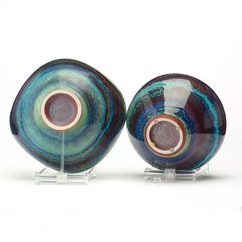 Berndt Friberg, a stoneware vase and a bowl, Gustavsberg studio 1973-75.