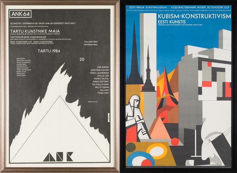 Leonhard Lapin, two exhibition posters, offset, 1980's.